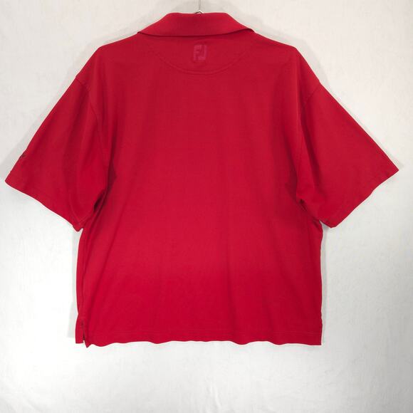 FootJoy Polo Mens XXL Red Ledgemont Club Short Sleeve Performance Golf Shirt - Picture 7 of 12